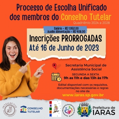 PRORROGAÇÃO DAS INSCRIÇÕES PARA O PROCESSO DE ESCOLHA DOS MEMBROS DO CONSELHO TUTELAR