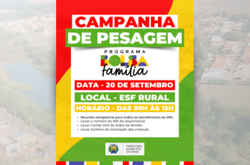 CAMPANHA DE PESAGEM - PROGRAMA BOLSA FAMÍLIA