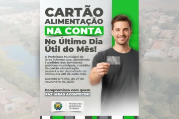 CARTÃO ALIMENTAÇÃO NO ÚLTIMO DIA ÚTIL DO MÊS