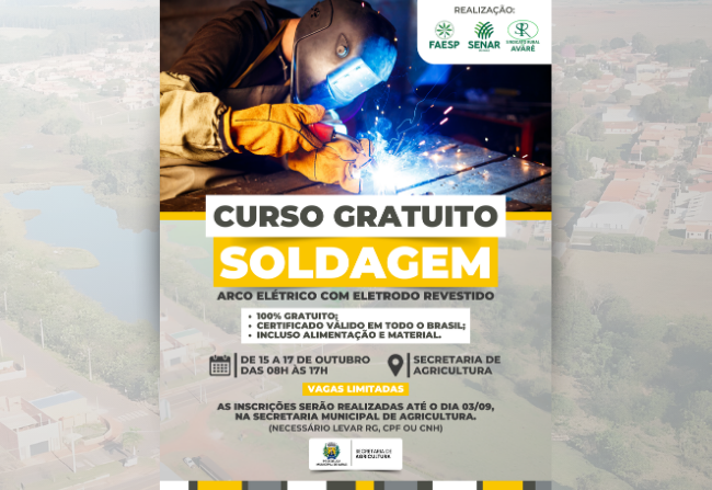 CURSO GRATUITO - SOLDAGEM ARCO ELÉTRICO COM ELETRODO REVESTIDO