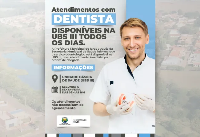 DENTISTA DISPONÍVEL TODOS OS DIAS